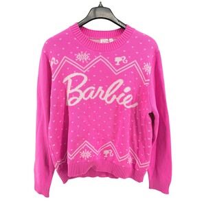 Barbie Knit Sweater Womens Medium Pre-Owned Sweater Hot Pink Pullover Barbiecore